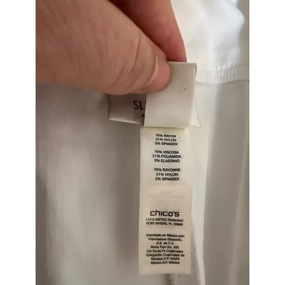 Chico's Sz 2.5 (US L 14) So Slimming White Pants Excellent Condition Beachy Midw - Picture 9 of 9